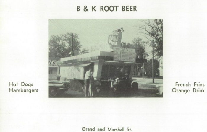 Shorts Drive-In (B&K Root Beer, Allens Root Beer, B-K Root Beer, BK Root Beer) - 1960S Coldwater Yearbook Ad